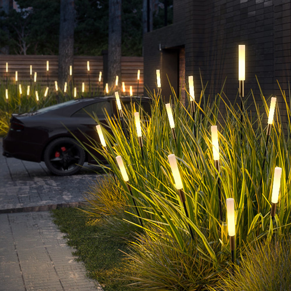 Ray Modern Metal Reed Solar Outdoor Post Light - Lamp Outdoor
