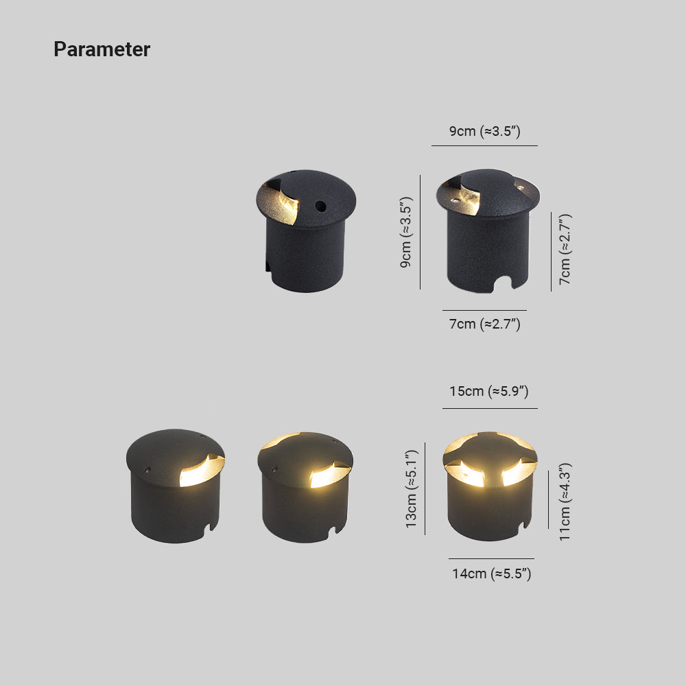 Ray Metal Cylindrical Outdoor Step Deck Light - Lamp Outdoor