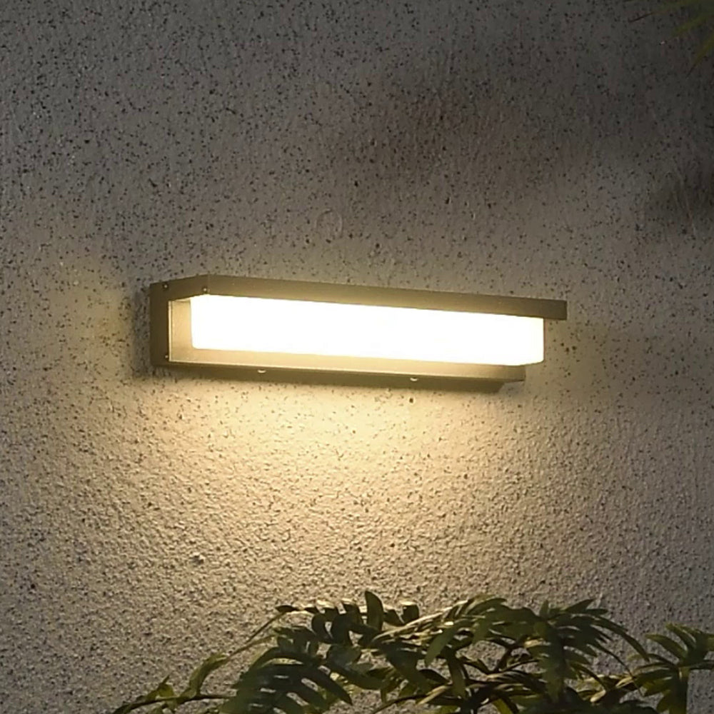 Ray Modern Rectangular Metal Acrylic Outdoor Solar Wall Lamp - Lamp Outdoor