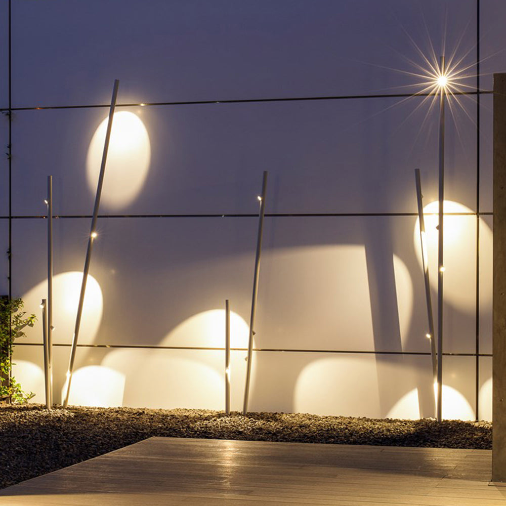 Arisha Bamboo Shape Metal&Glass Outdoor Floor Lamp - Lamp Outdoor