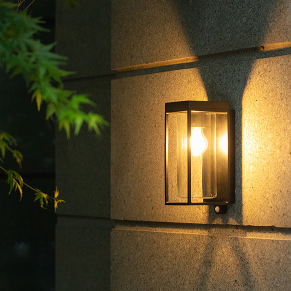 Ray Modern Rectangular Solar Waterproof Metal Glass Outdoor Wall Lamp - Lamp Outdoor