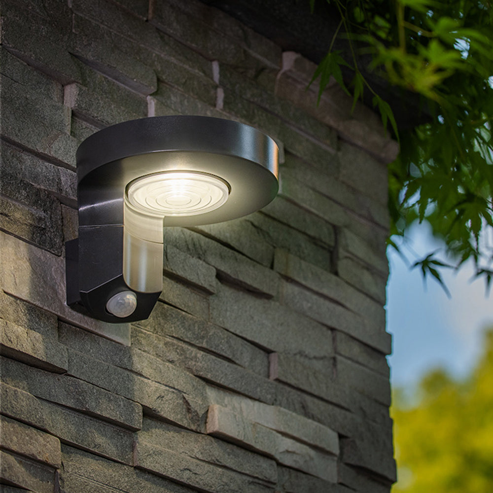 Ray Modern Round Metal Acrylic Sensor Solar Waterproof Outdoor Wall Lamp - Lamp Outdoor