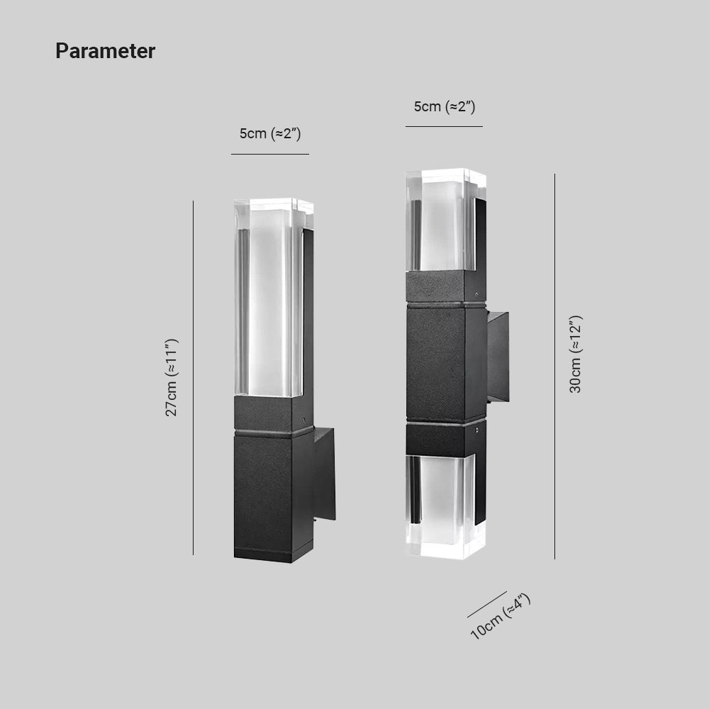 Ray Modern Rectangular Metal Outdoor Wall Lamp - Lamp Outdoor