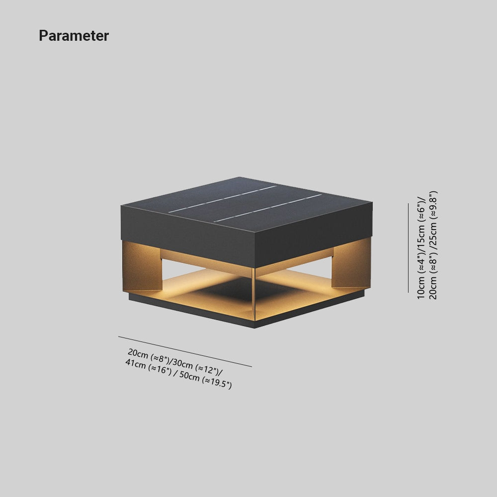 Ray Post Modern Solar Square Metal LED Outdoor Light - Lamp Outdoor