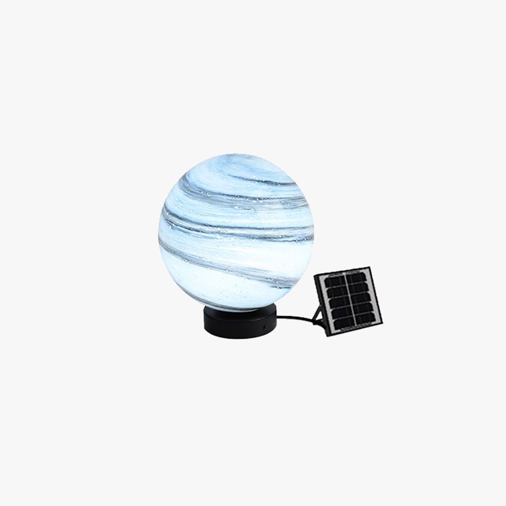 Aria Square Moon Globe Metal Glass Outdoor Light Post - Lamp Outdoor