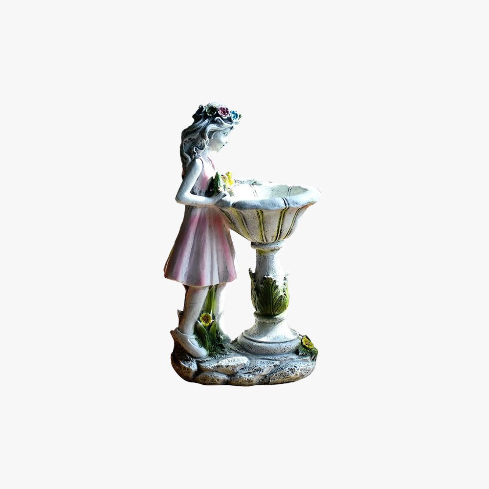 Arisha Cute Fairy Girl Solar Resin Decoration Floor Lamp - Lamp Outdoor