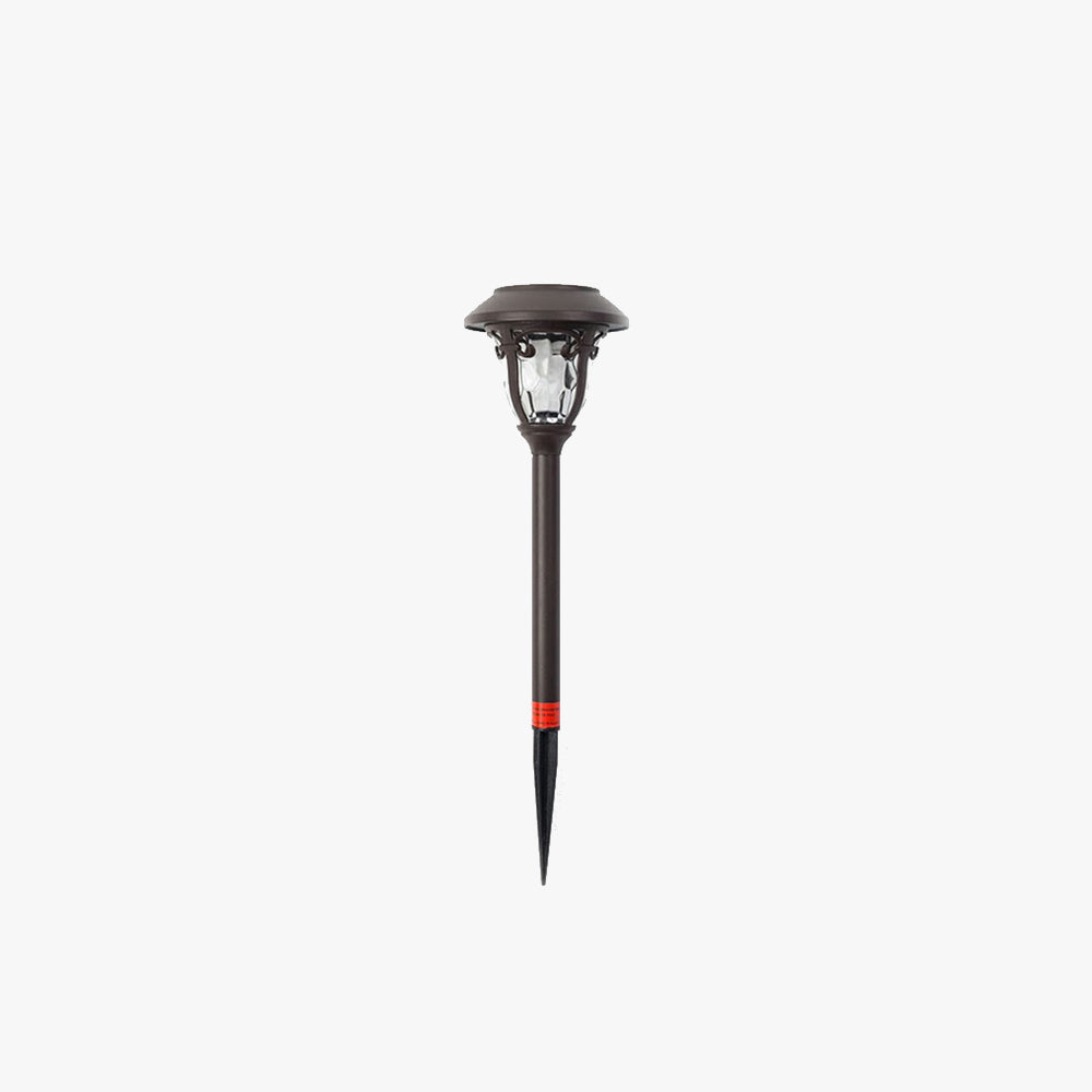 Ray Modern Metal Bowl Shaped Solar Outdoor Bollard Light, Coffee - Lamp Outdoor