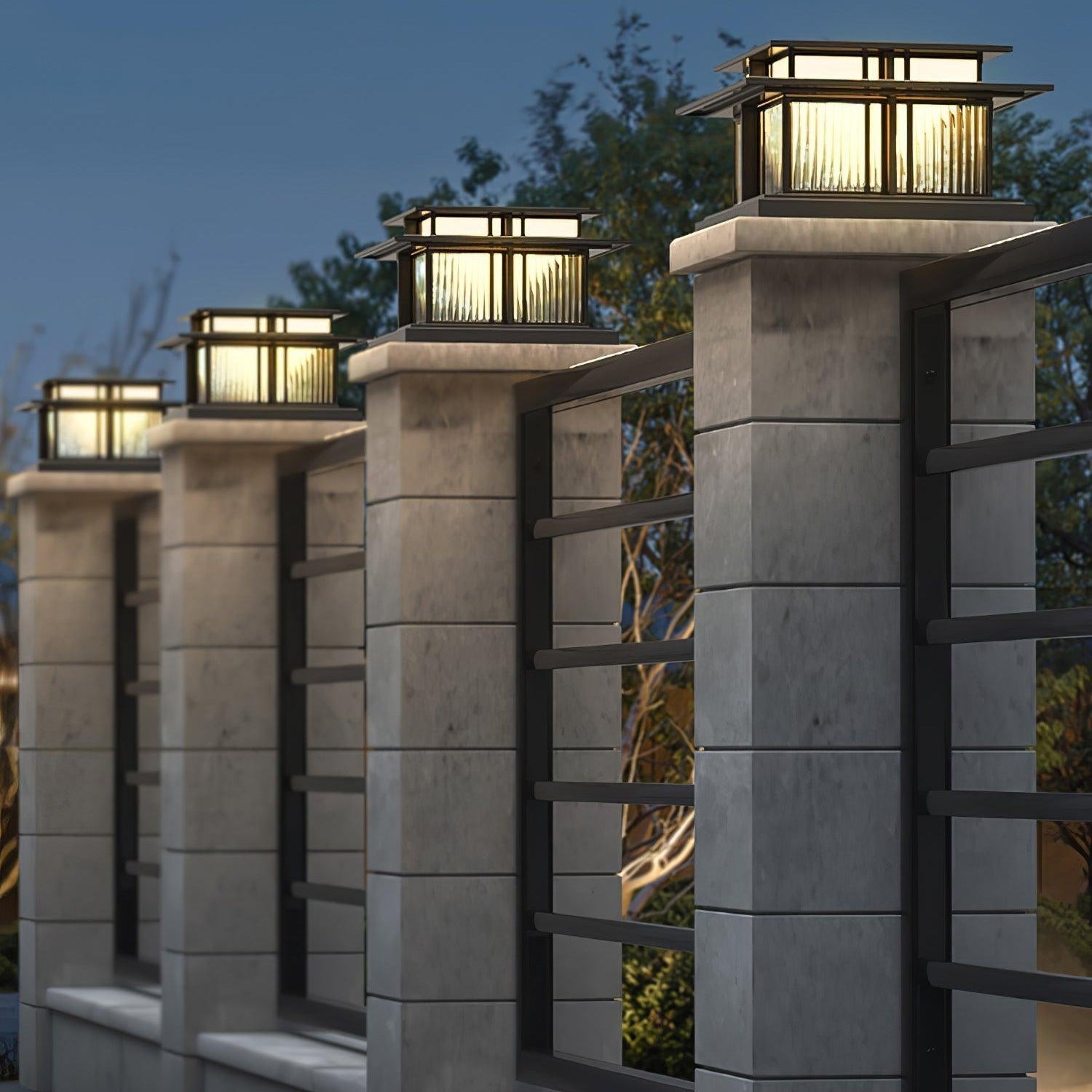 Ray Pillar Solar /HardWire Outdoor Light - Lamp Outdoor