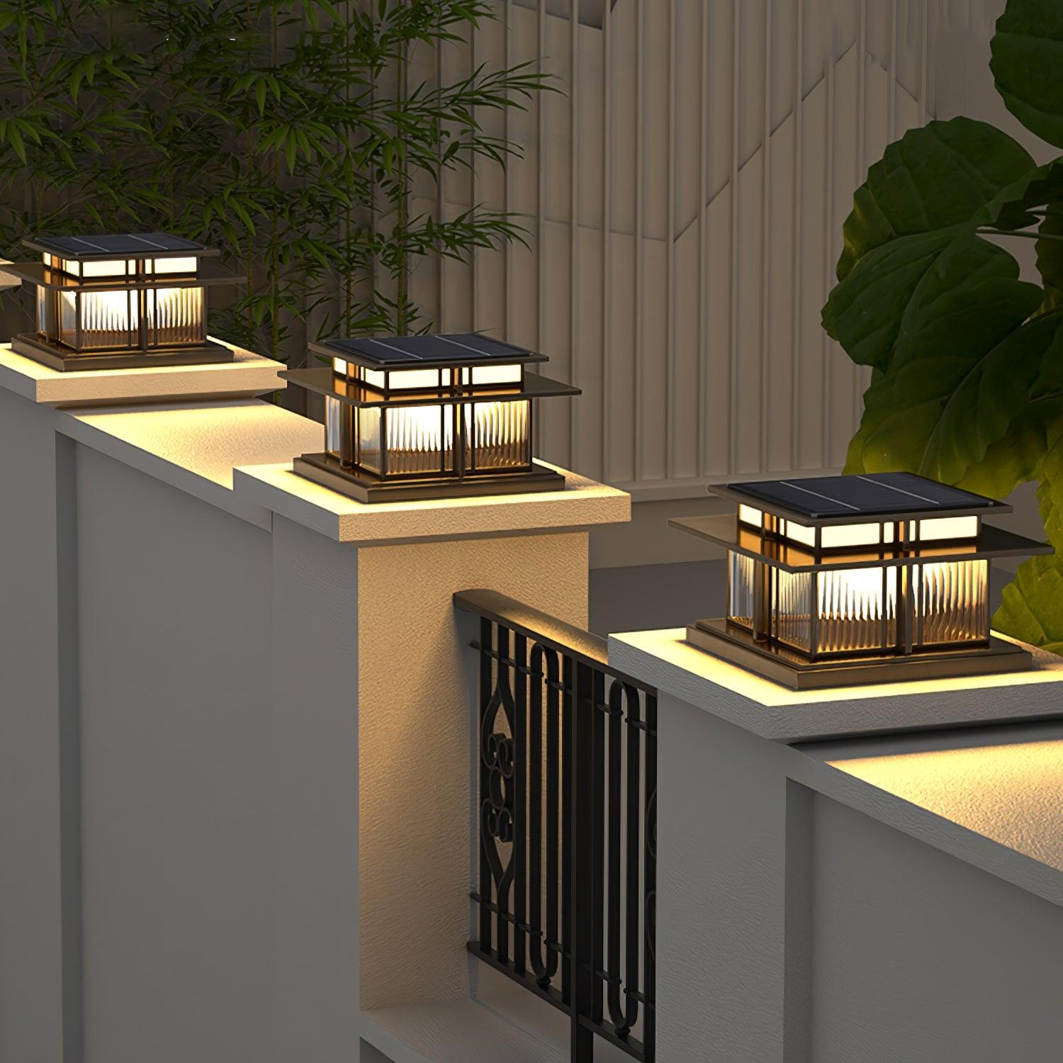 Ray Pillar Solar /HardWire Outdoor Light - Lamp Outdoor