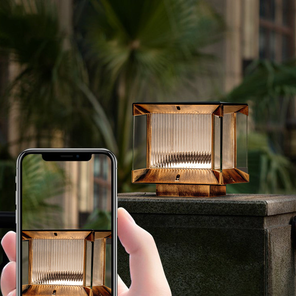 Ray Modern Rectangular Metal Glass Outdoor Lamp - - Lamp Outdoor