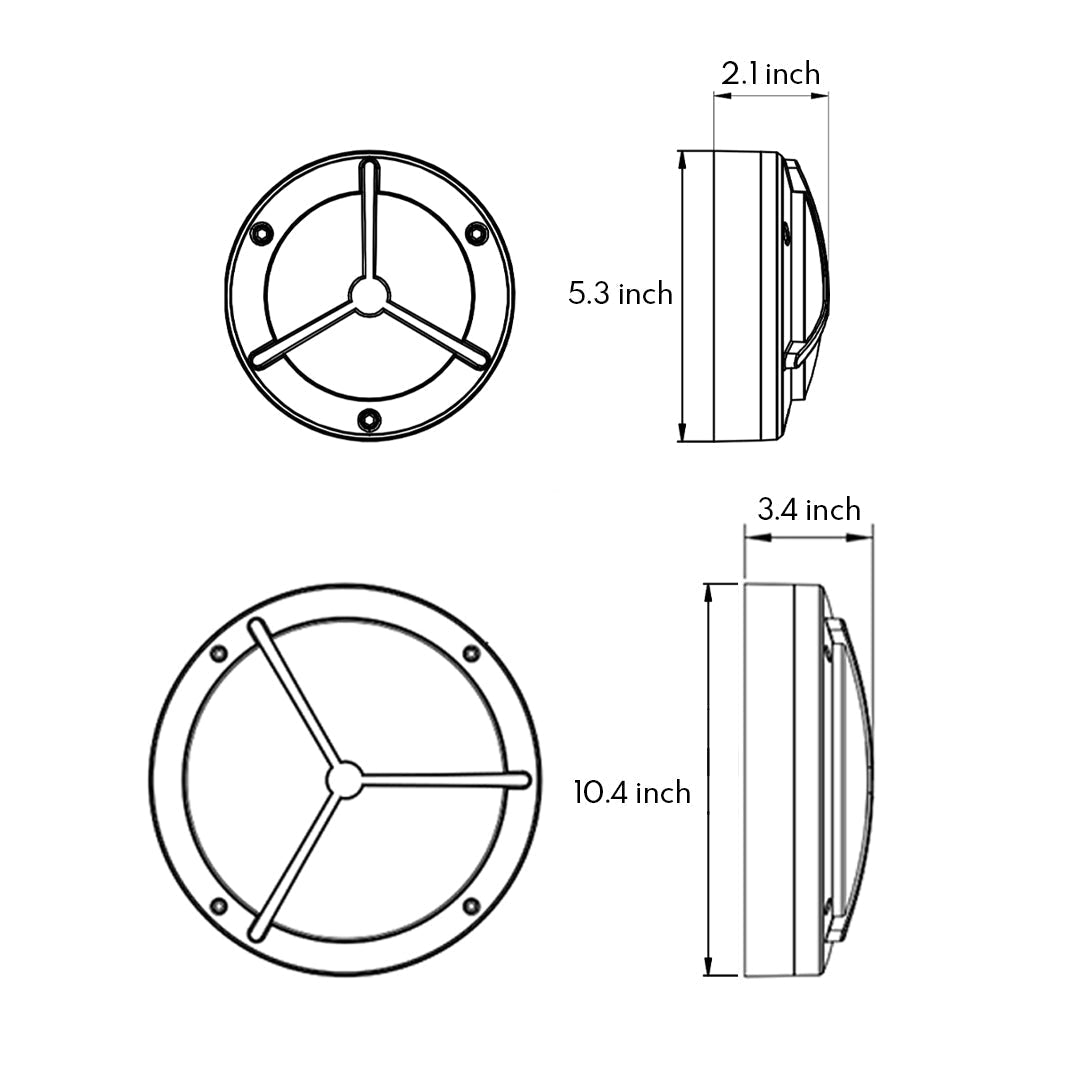 Waterproof Outdoor Wall Lighting Minimalist Trisection Round - Lamp Outdoor