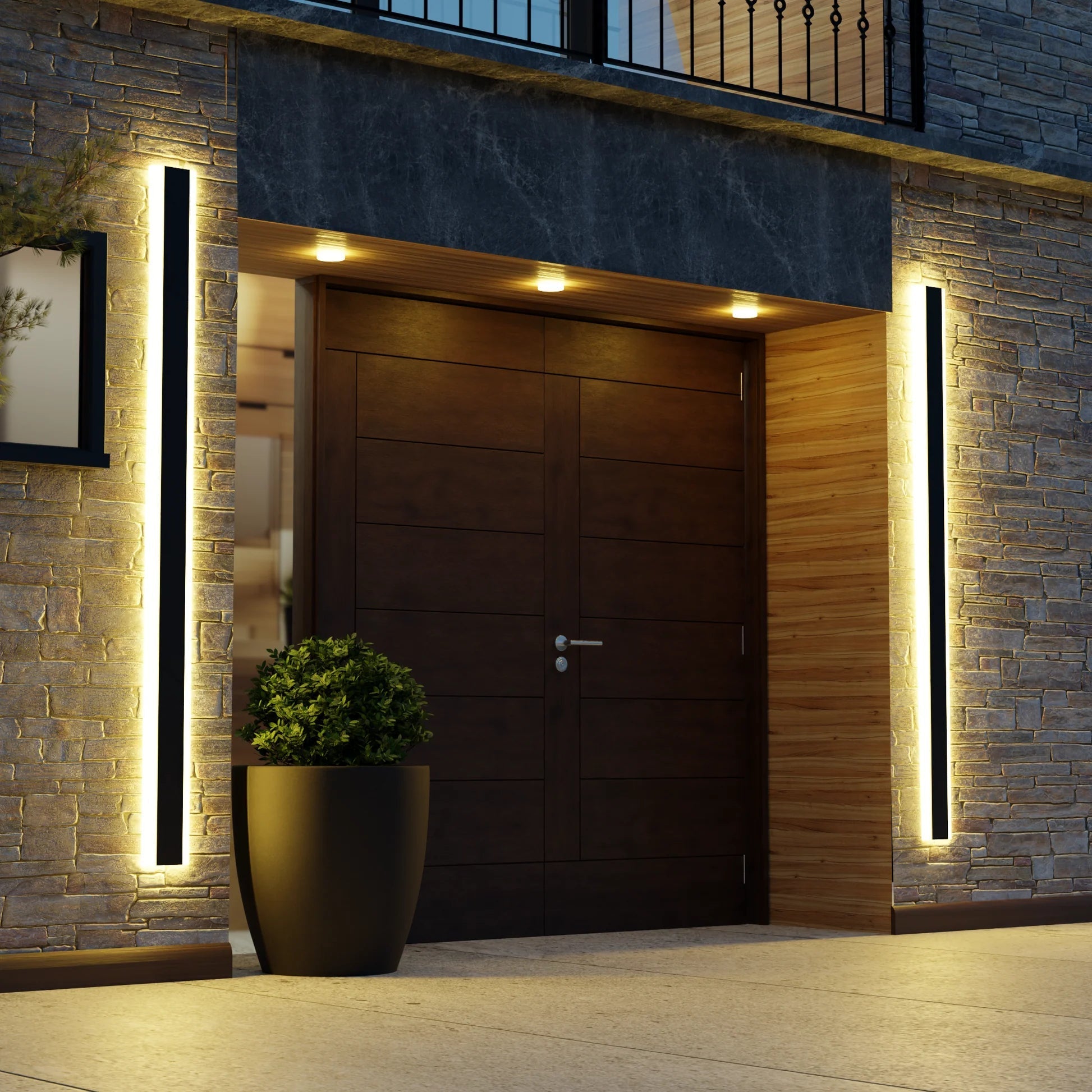 Linear LED Long Outdoor Wall Light Minimalist Exterior Wall Mount Lights Waterproof for Porch - Lamp Outdoor