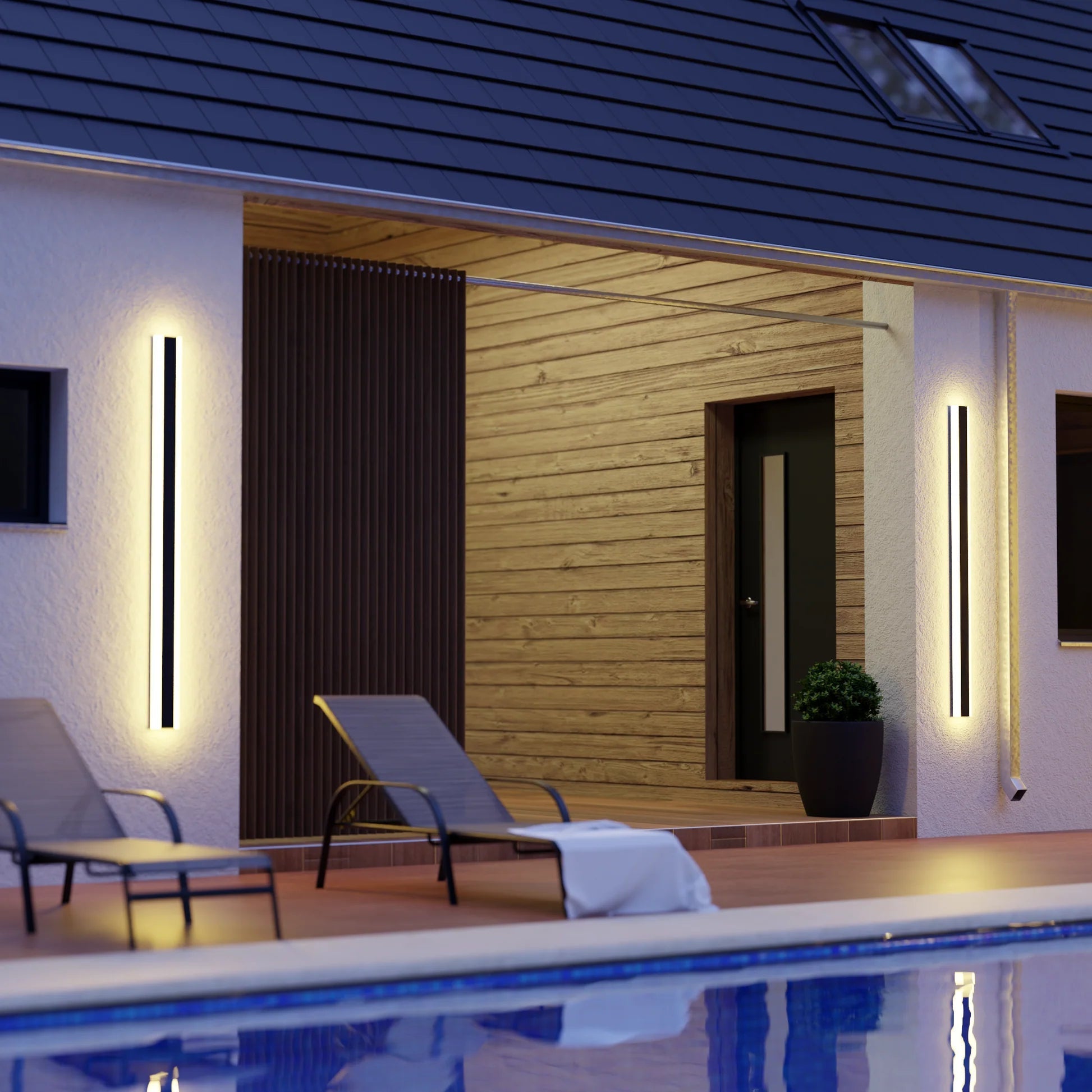 Linear LED Long Outdoor Wall Light Minimalist Exterior Wall Mount Lights Waterproof for Porch - Lamp Outdoor