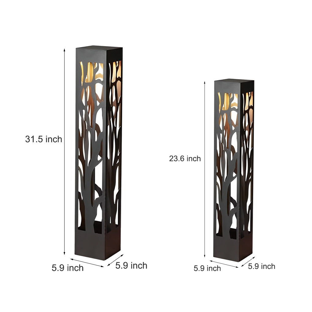 Solar-Powered Modern Outdoor Lawn Lights with Creative Hollow-Out Branch Pattern - Lamp Outdoor