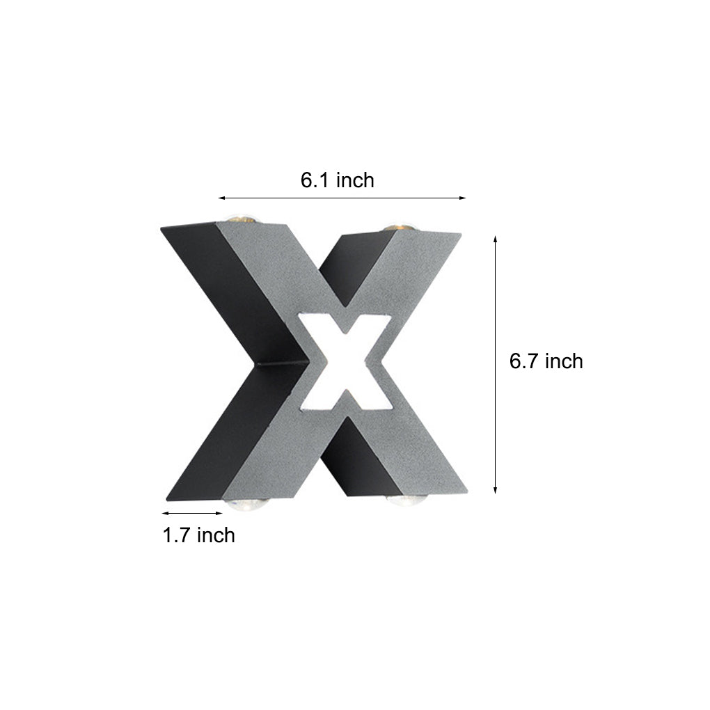 X Shape Creative Waterproof LED Black Modern Outdoor Wall Lamp Exterior Lights - Lamp Outdoor