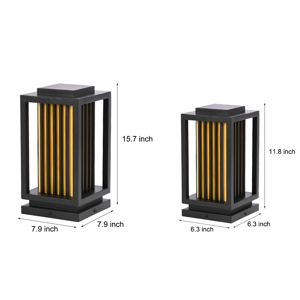 Modern Black LED Cage Pathway Lawn Lights - Lamp Outdoor