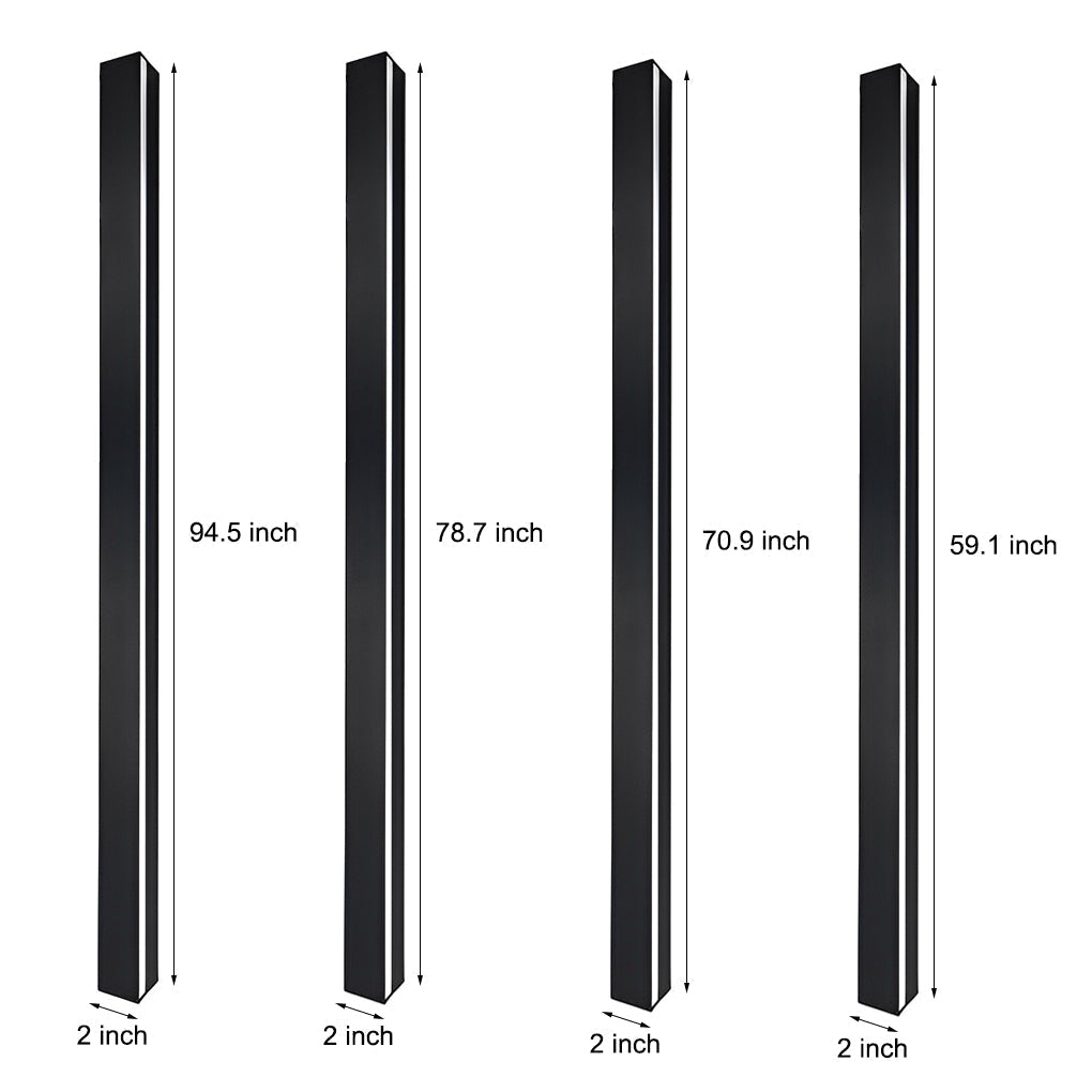 Minimalist Long Linear LED Waterproof Black Modern Solar Wall Sconce Lighting - Lamp Outdoor