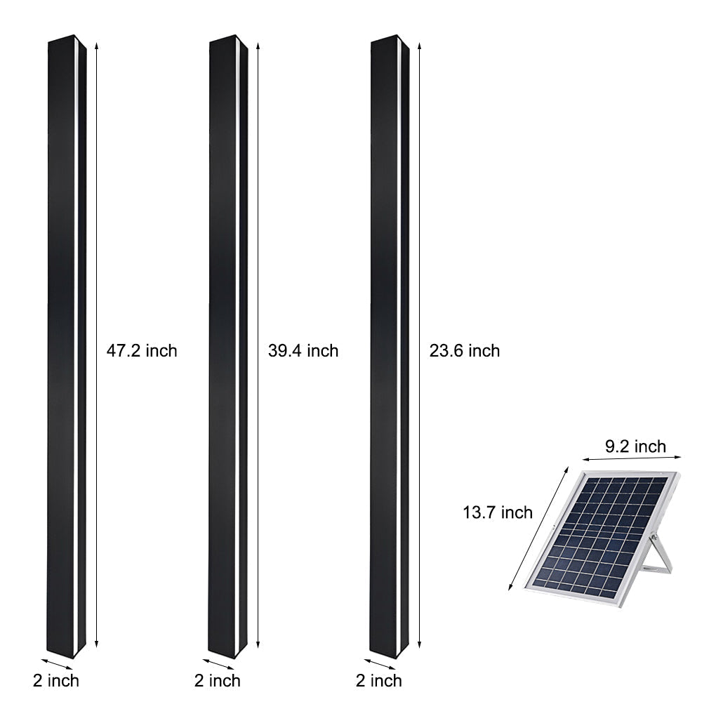 Minimalist Long Linear LED Waterproof Black Modern Solar Wall Sconce Lighting - Lamp Outdoor