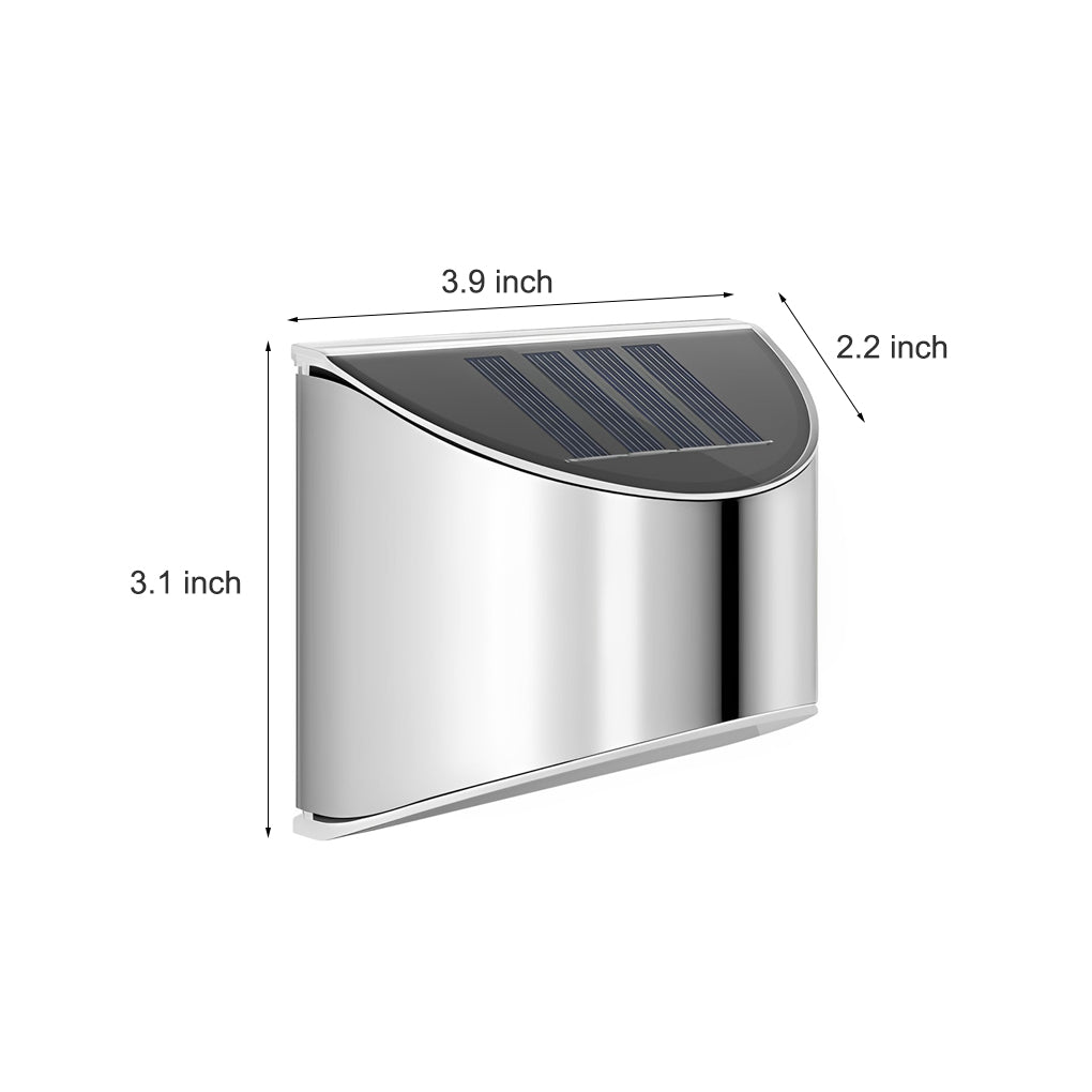 Stainless Steel Minimalist Waterproof Silver Modern Solar Wall Lamp - Lamp Outdoor