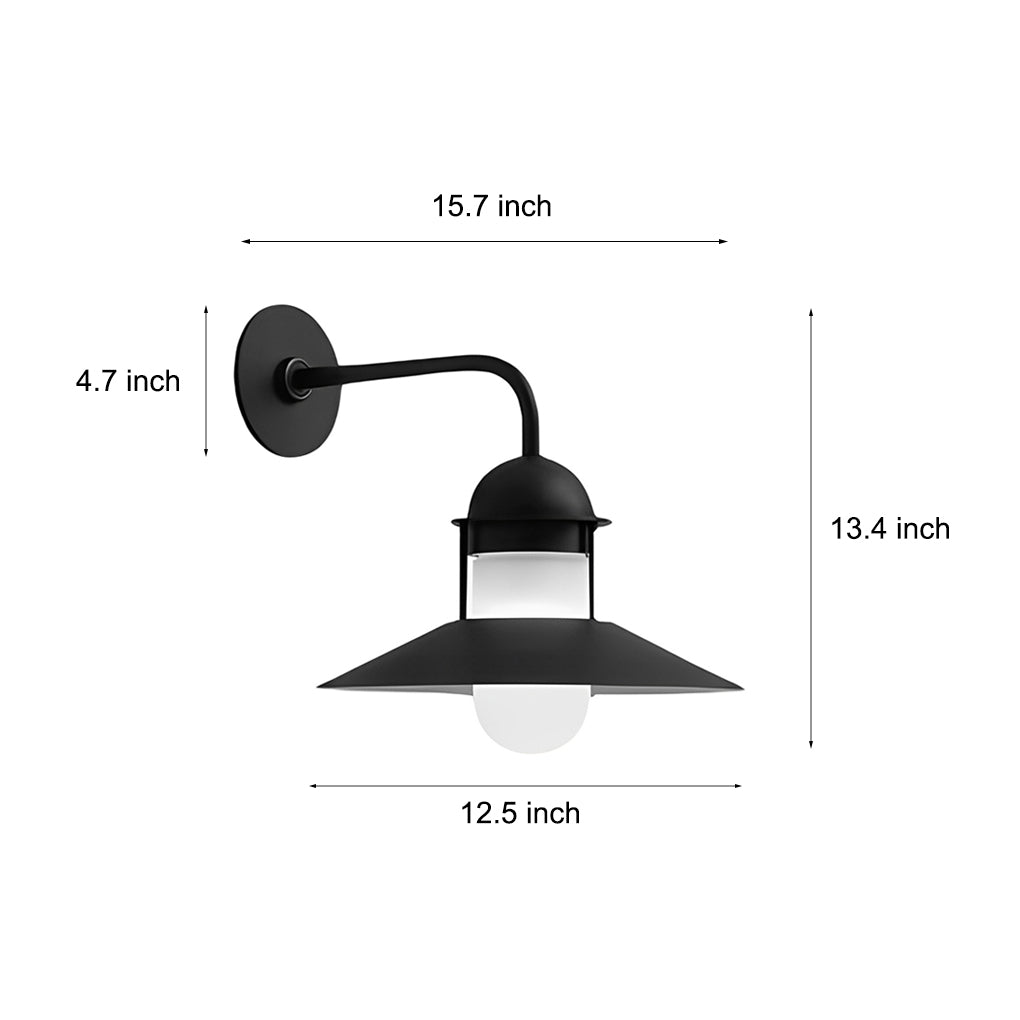 Antique Round Iron Glass Waterproof Black Retro Outdoor Wall Lights - Lamp Outdoor