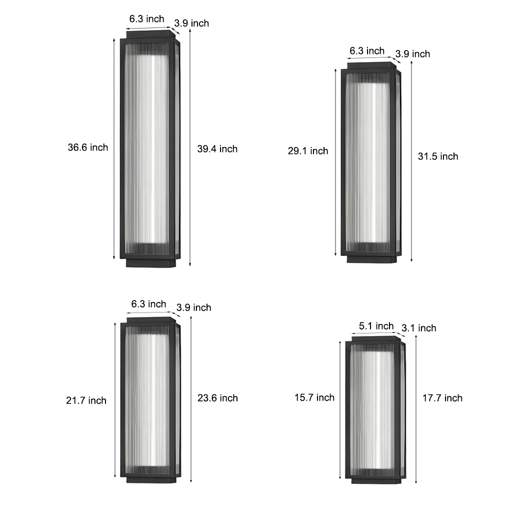 Rectangular Strip Waterproof LED Black Modern Outdoor Wall Lights - Lamp Outdoor
