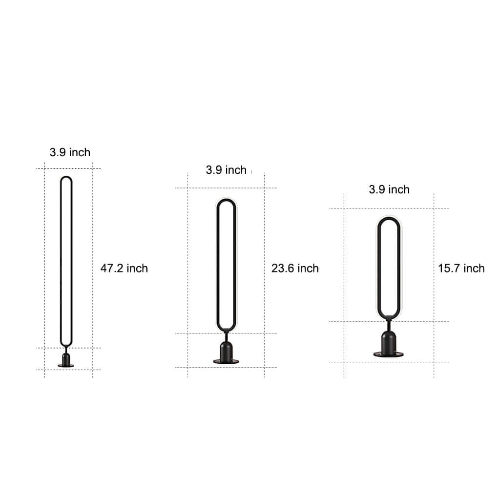 Sleek Black Oval Ring LED Solar Lights Modern Outdoor Minimalist Design - Lamp Outdoor