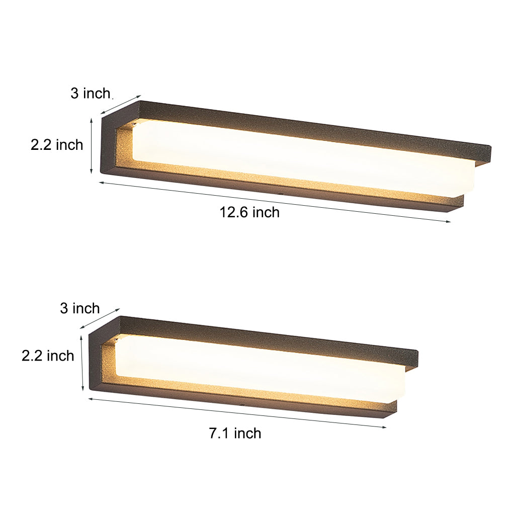 Contemporary Rectangle Weatherproof Stainless Steel Outdoor Wall Light - Lamp Outdoor