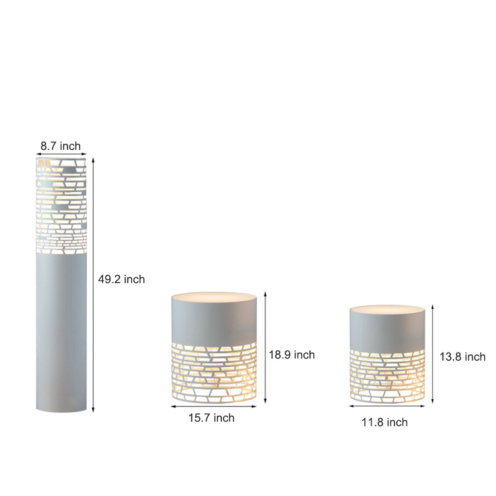 Stylish Hollow Mesh LED Cylinder Light Freestanding Outdoor Garden Lighting - Lamp Outdoor