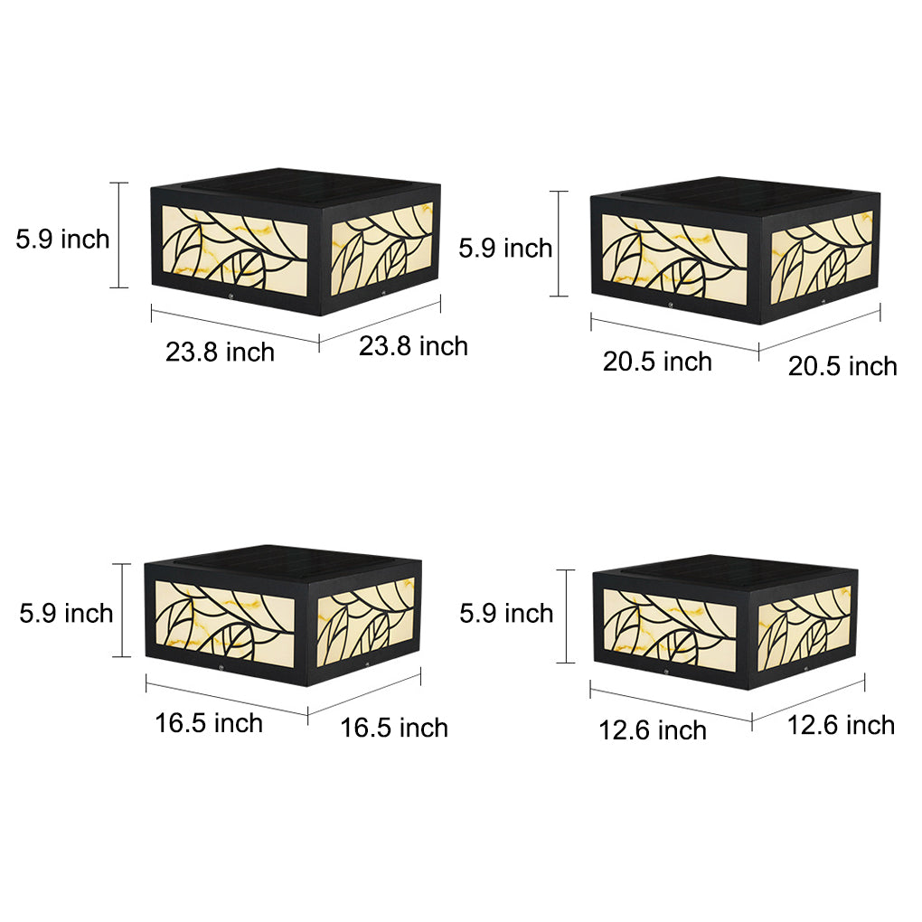 Square Waterproof LED Modern Solar Outdoor Deck Post Lights Pillar Light - Lamp Outdoor