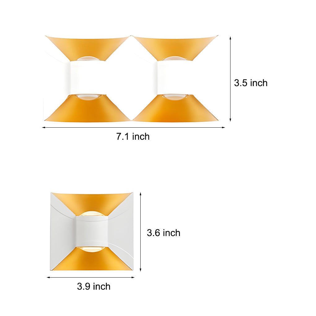 Square Up and Down Lights 6W LED Waterproof Modern Outdoor Sconces - Lamp Outdoor