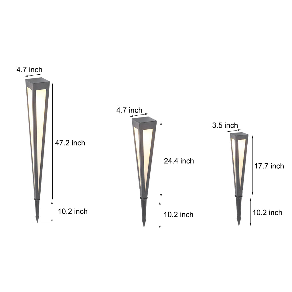 Adjustable RGB Solar LED Pathway Light Square Top & Conical Base Outdoor Lawn Lighting - Lamp Outdoor