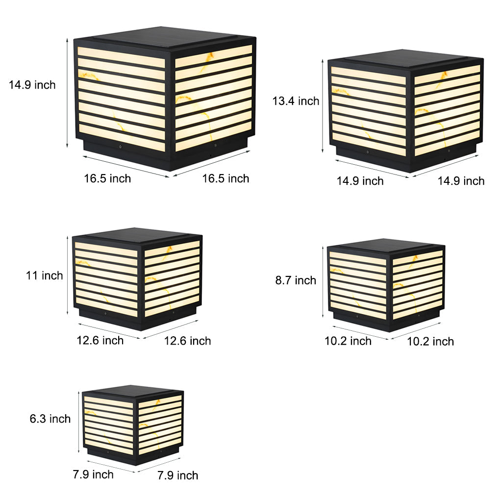 Square IP65 Waterproof LED Solar Modern Outdoor Deck Post Lights Pillar Light - Lamp Outdoor