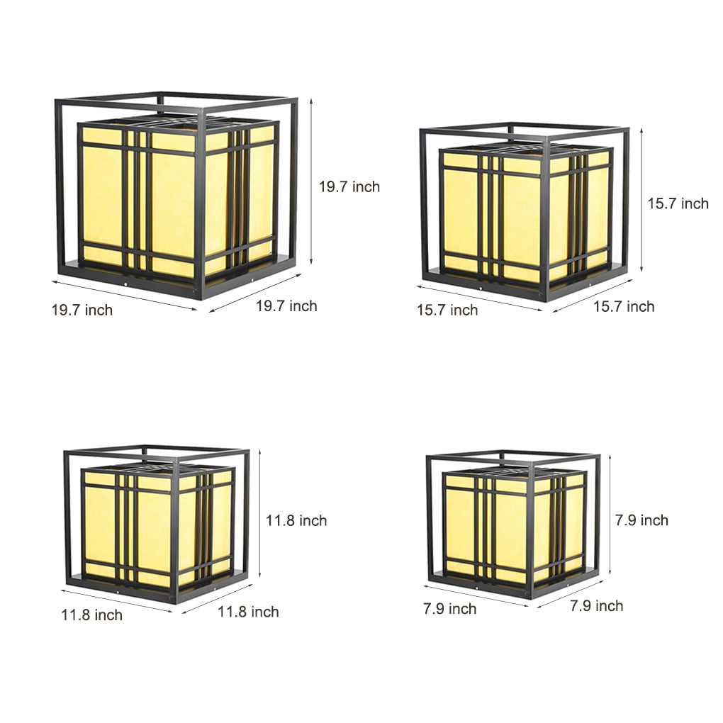 Retro Square Waterproof LED Black Modern Outdoor Post Caps Lights - Lamp Outdoor