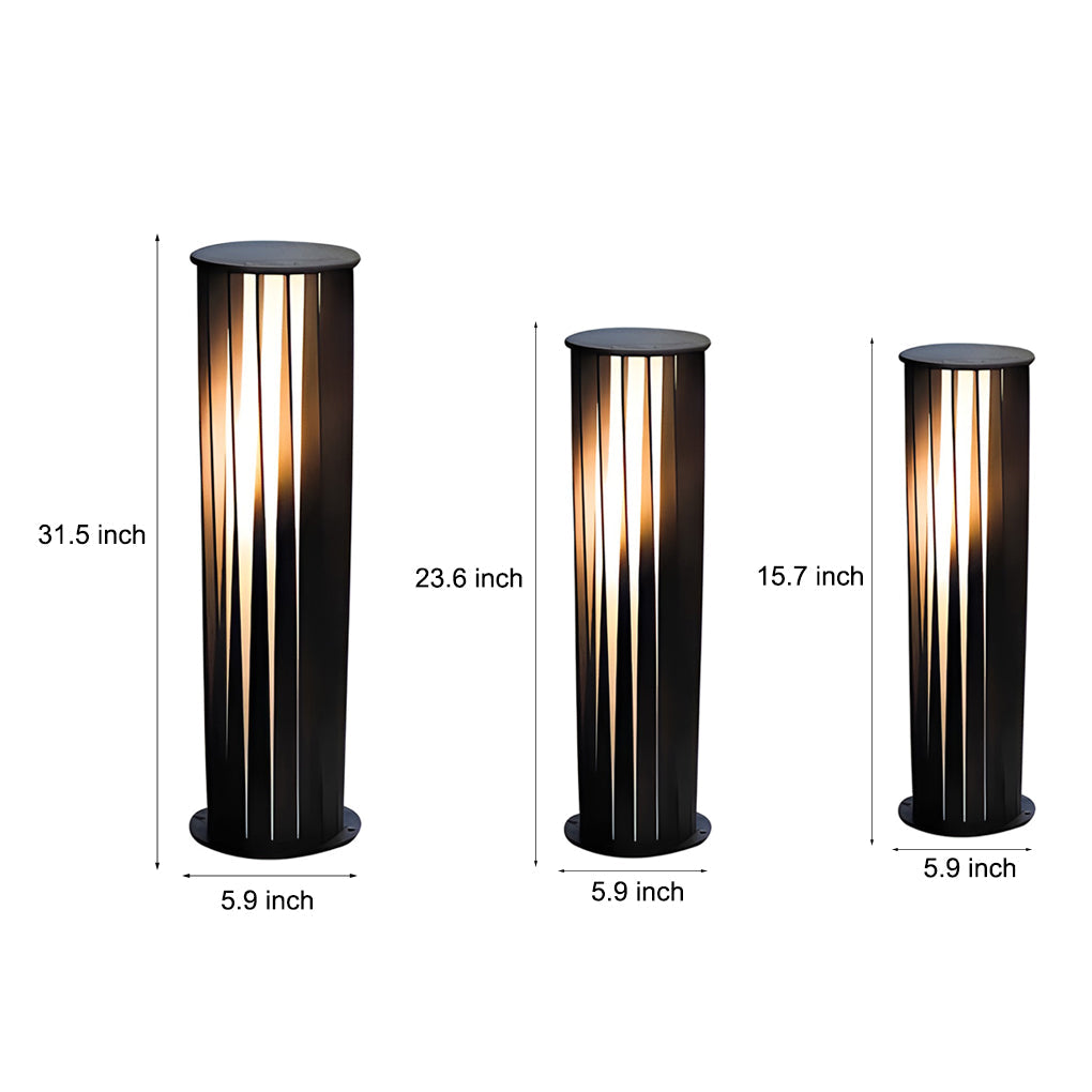 Geometric Black Cage Solar LED Pathway Lights - Lamp Outdoor