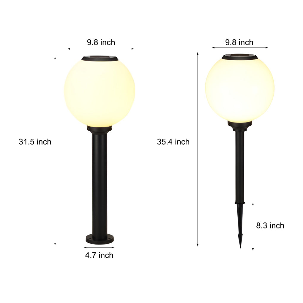 Adjustable Brightness LED Solar Pathway Lights Round Ball Design - Lamp Outdoor