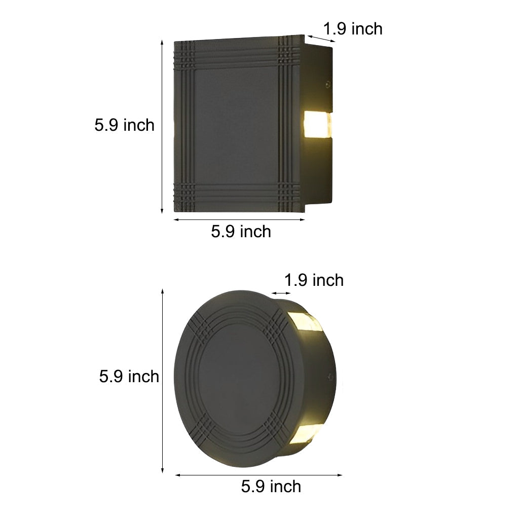 Round Square LED 12W Cross Star Lights Waterproof Modern Wall Lamp - Lamp Outdoor