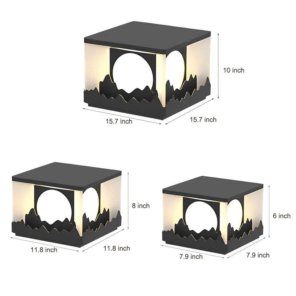 Mountain Scenery Design Waterproof LED Modern Solar Fence Post Lights - Lamp Outdoor