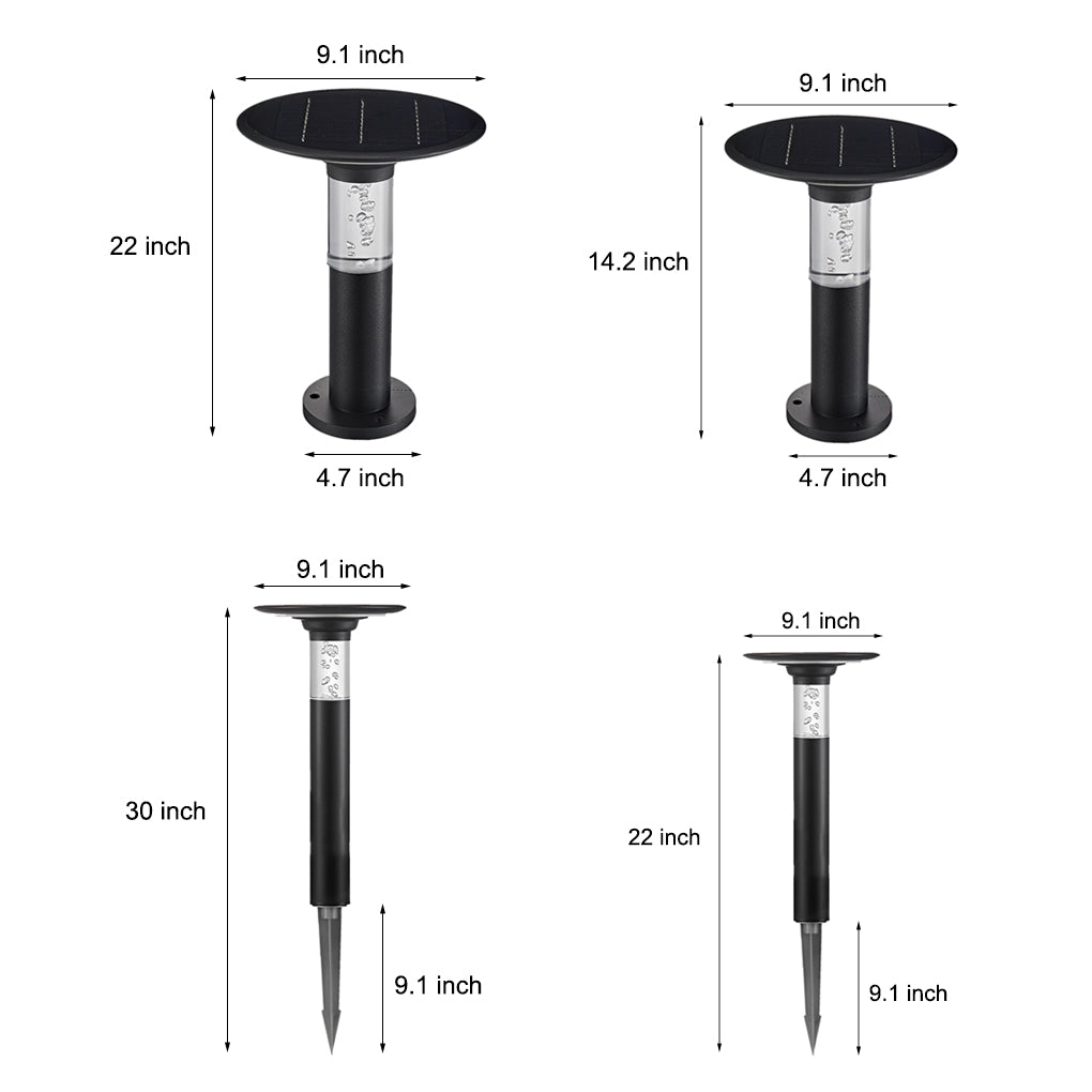 Solar Path Lights with Innovative Round Top Disk Down Lighting and Bubble Design - Lamp Outdoor