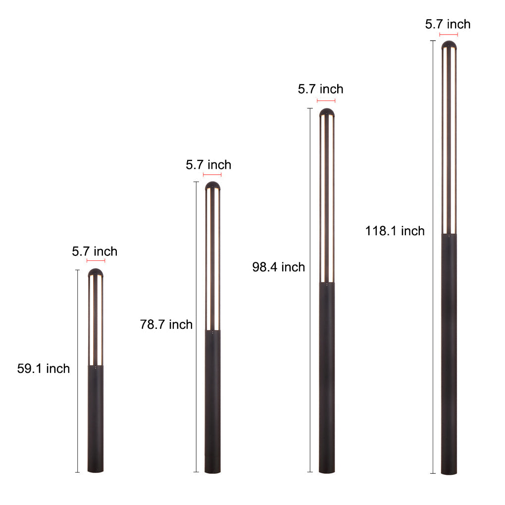 Minimalist Waterproof LED Black Modern Residential Outdoor Bollard Lights Yard Lighting - Lamp Outdoor