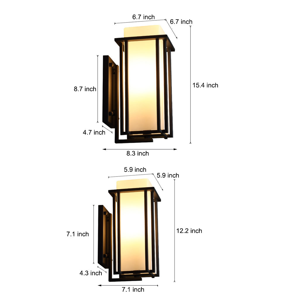 Square Waterproof LED Black Retro Outdoor Wall Lamp Exterior Lights - Lamp Outdoor