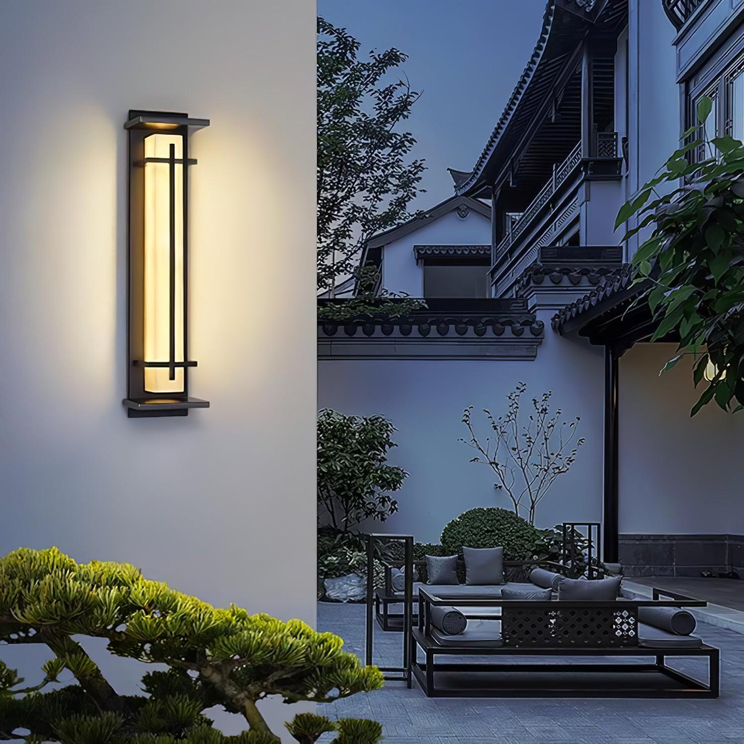 Square Outdoor Wall Light Imitation Alabaster Waterproof - Lamp Outdoor