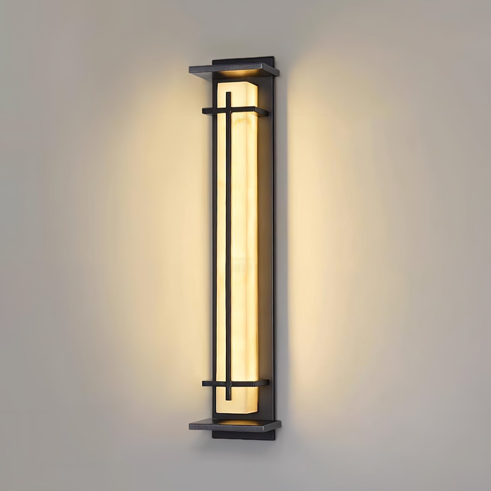 Square Outdoor Wall Light Imitation Alabaster Waterproof - Lamp Outdoor