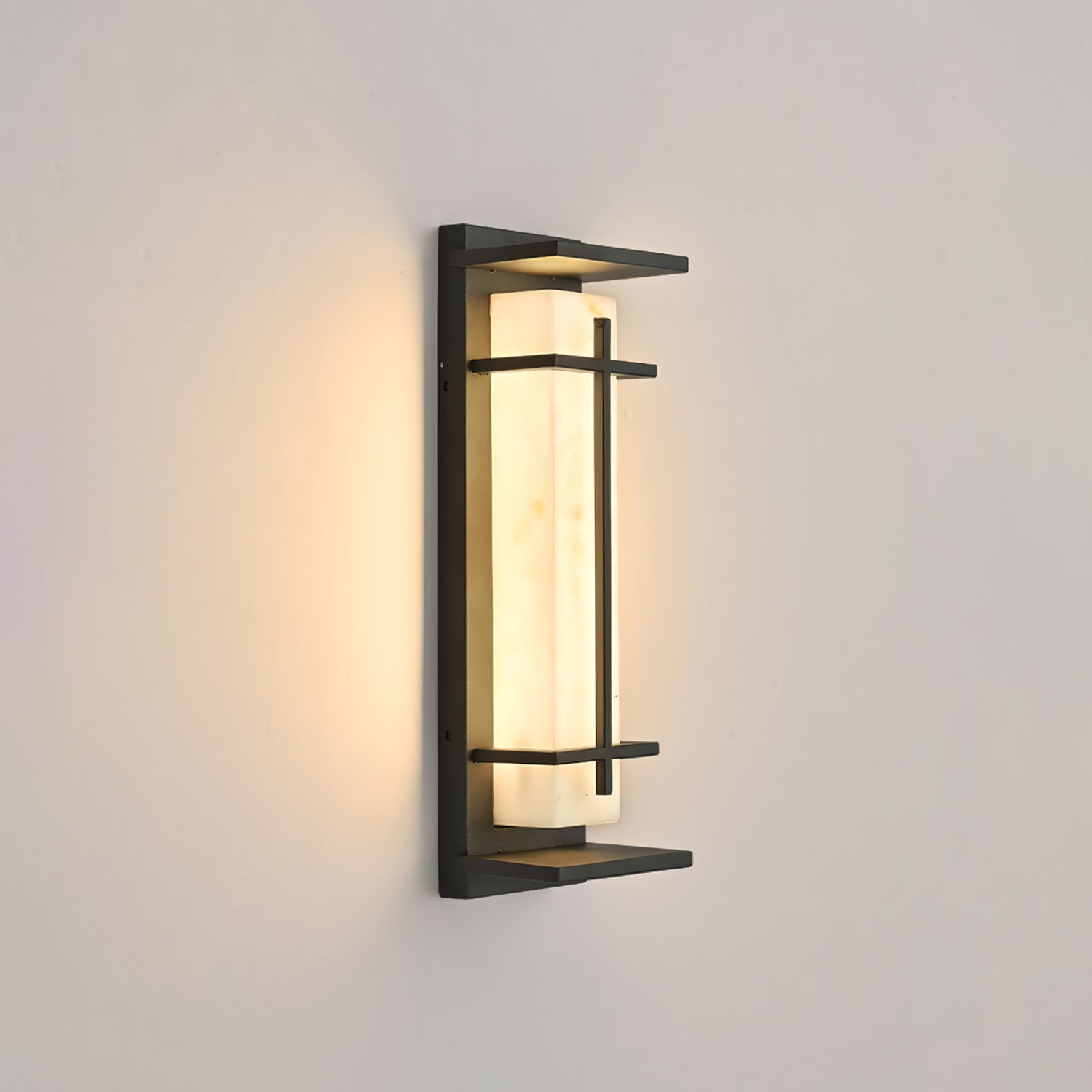 Square Outdoor Wall Light Imitation Alabaster Waterproof - Lamp Outdoor