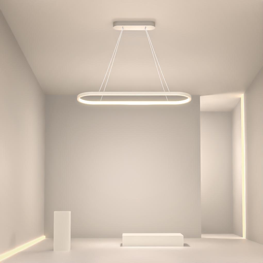 Modern Oval Hanging Chandelier with Remote Control - Lamp Outdoor