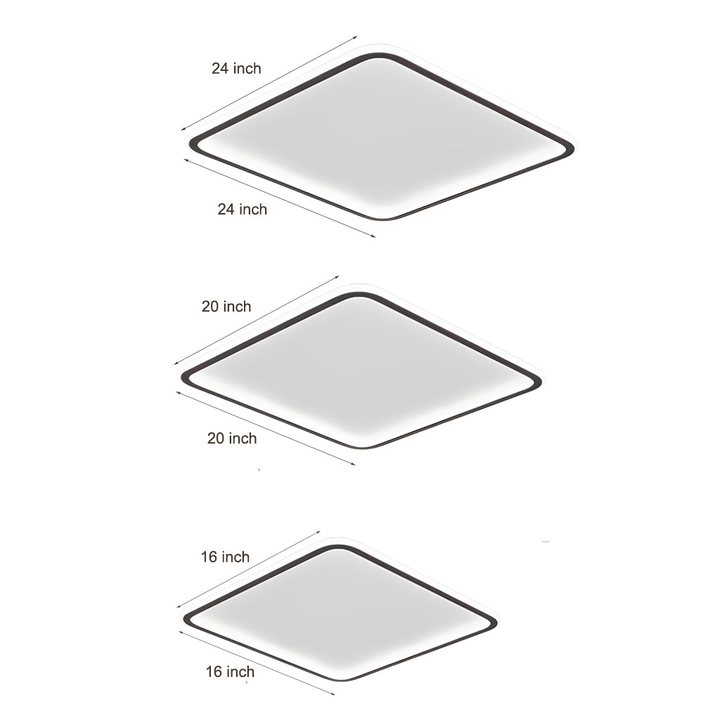 Square Industrial Black Flush Mount Ceiling Lights for Bedroom - Lamp Outdoor