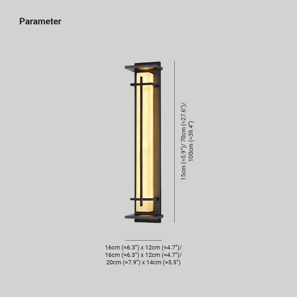 Square Outdoor Wall Light Imitation Alabaster Waterproof - Lamp Outdoor