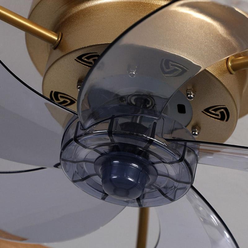 Daphne Circular Rustic Metal Flush Mount Ceiling Fan - Lamp Outdoor