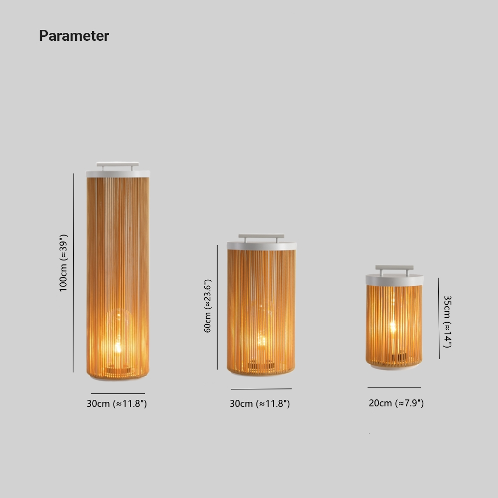 Ritta Retro Metal/Rattan Floor Lamp, Hardwired/Solar/LED, Outdoor - Lamp Outdoor