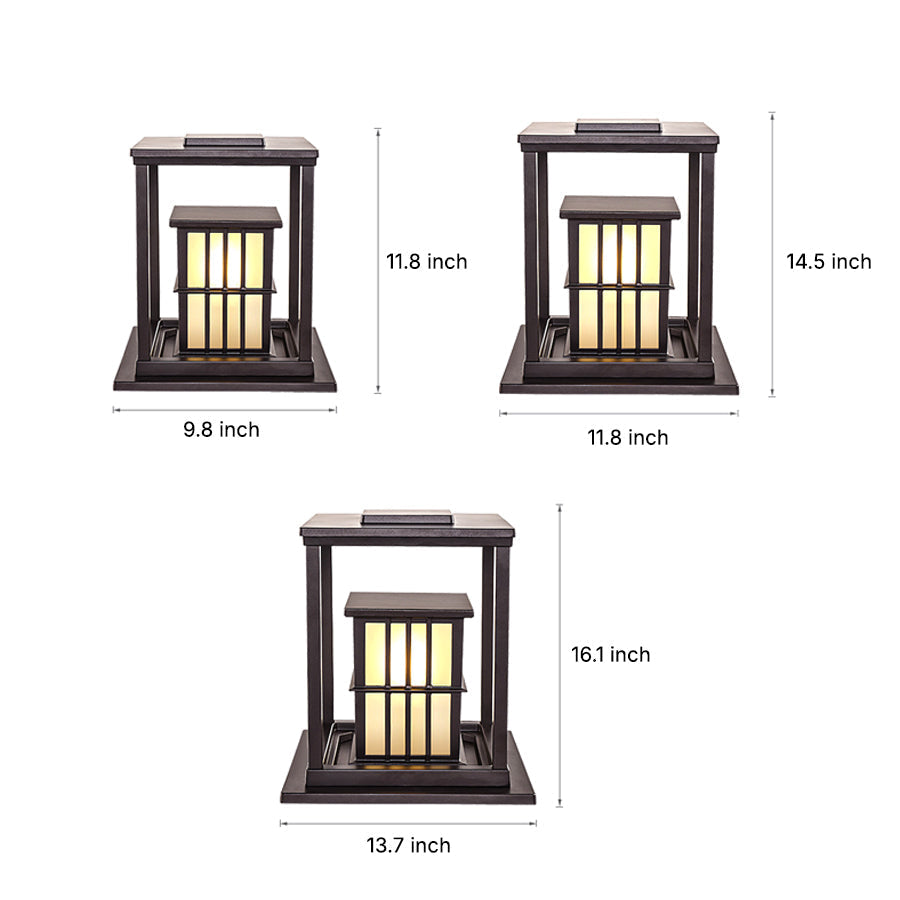 Square Exterior Pillar Lights Modern Style - Lamp Outdoor