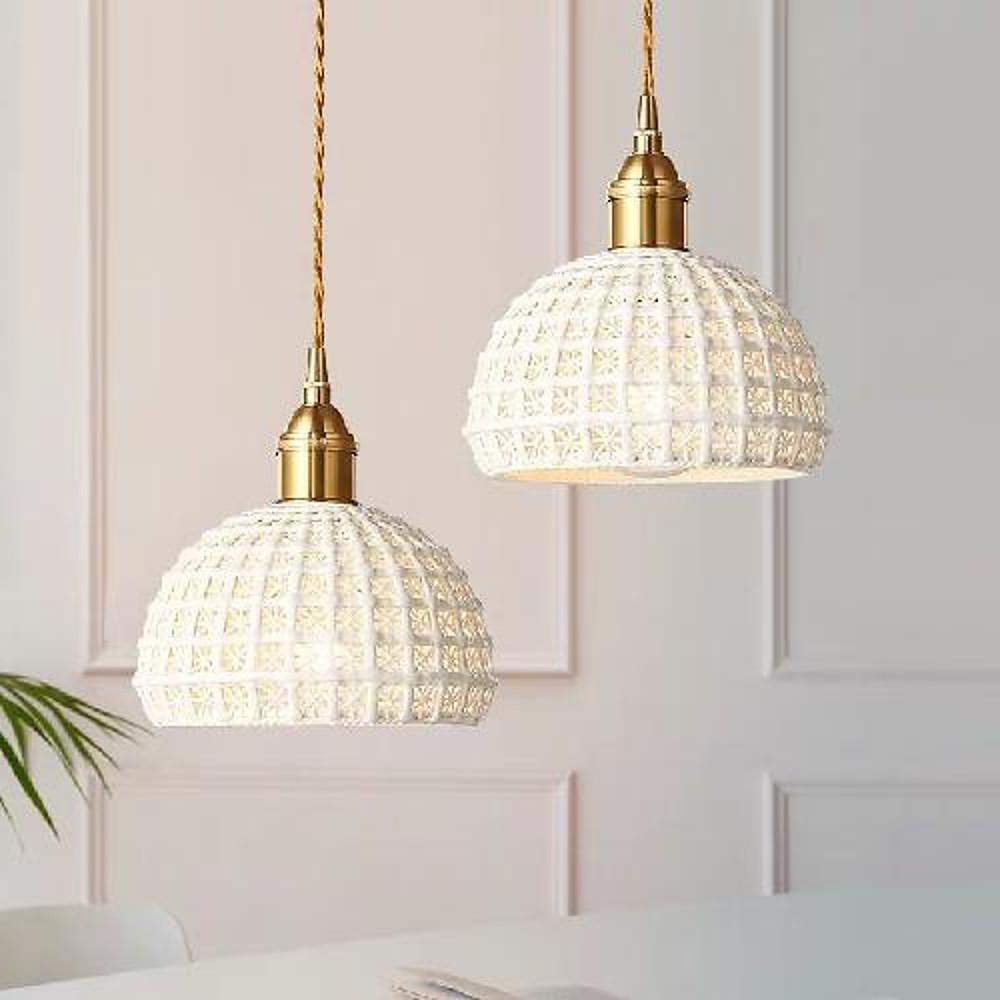 Artistic Semi Globe Ceramic Copper Pendant Light Modern Pendant Lighting - Lamp Outdoor